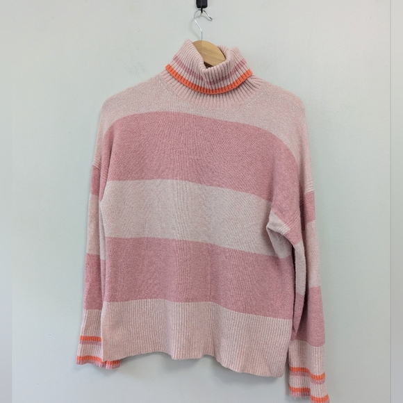 J.Crew Wide‎ Striped Alpaca Blend Turtleneck Sweater - Picture 3 of 11